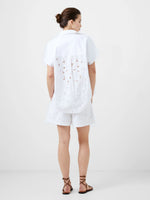 Cele Sleeveless Embroidery Top-Linen White