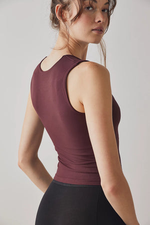 Clean Lines Muscle Cami-Chocolate Merlot