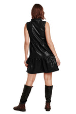 Helena Sleeveless Dress-Black Vegan Leather FINAL SALE