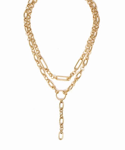 Y Chain Dual Necklace-Gold