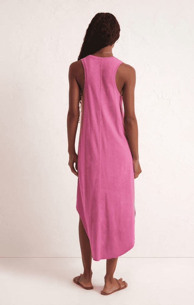 The Reverie Slub Midi Dress-Heartbreaker Pink