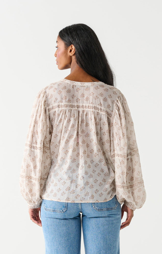 Printed Puff Sleeve Top-Earth Floral