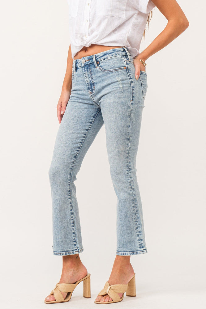 Jeanne High Rise Cropped Flare Jeans-Wezley