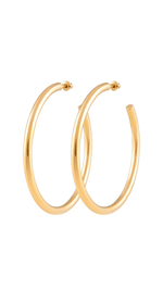 Clara Hoop Earrings 2.4"-Gold