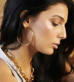 Clara Hoop Earrings 2.4"-Gold