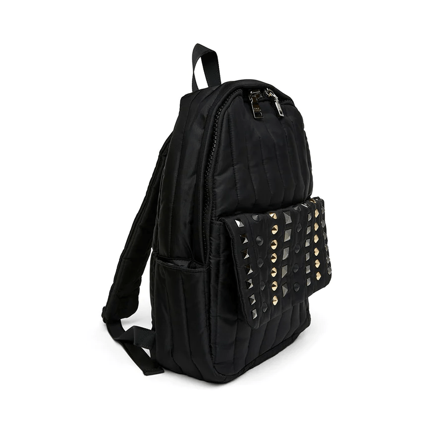 The Lola Studded Backpack - Black Flight Nylon