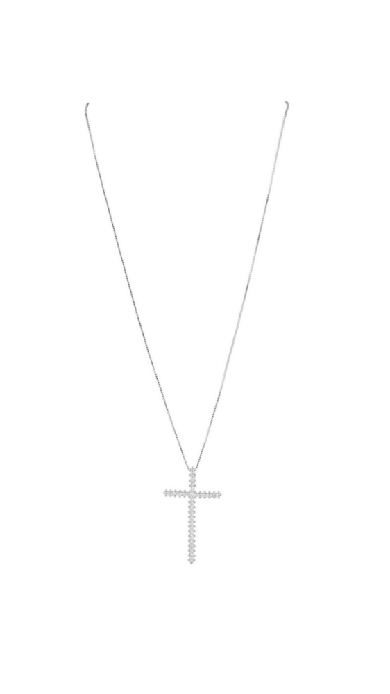 Viva Cross Necklace-Silver