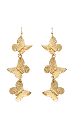 3 Butterfly Drop Earrings-Gold