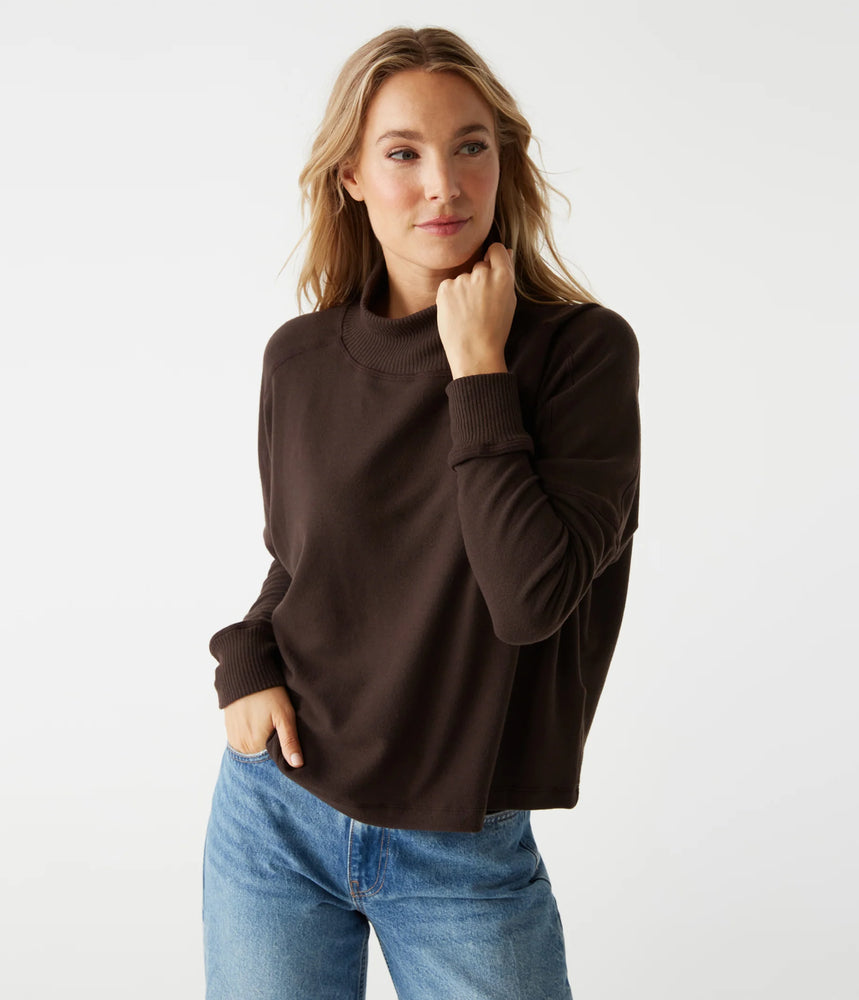 Frida Mock Neck Top-Java