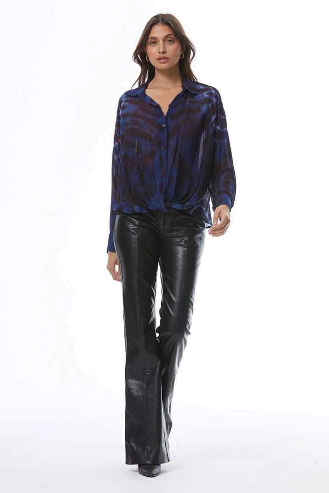 Tourist Chiffon Top-Jewel Blue