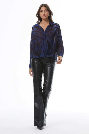 Tourist Chiffon Top-Jewel Blue