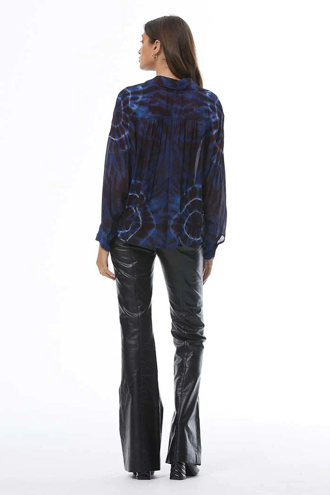 Tourist Chiffon Top-Jewel Blue