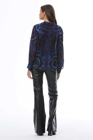 Tourist Chiffon Top-Jewel Blue