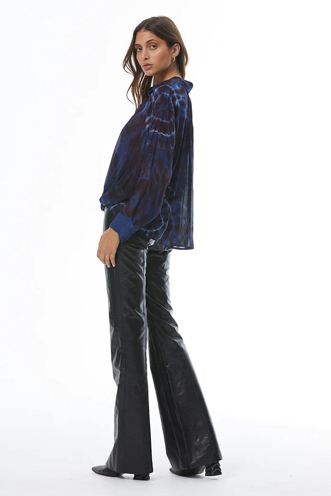 Tourist Chiffon Top-Jewel Blue