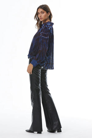 Tourist Chiffon Top-Jewel Blue