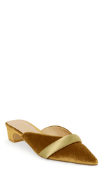 Kellan Velvet Mules-Chartreuse