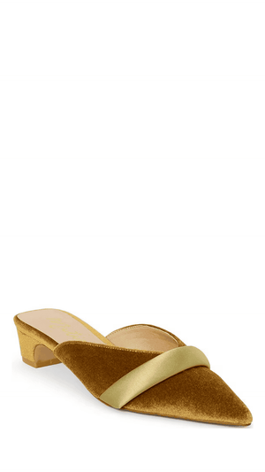 Kellan Velvet Mules-Chartreuse