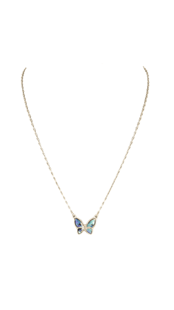 Shell Butterfly Necklace-Abalone