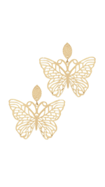Filigree Butterfly & Marquise Earrings-Gold