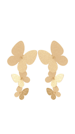 3 Connected Butterfly Drop Earrings-Gold