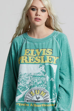 Elvis LS Burnout Sweatshirt-Dill Weed