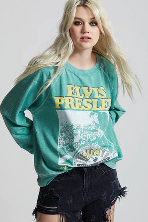 Elvis LS Burnout Sweatshirt-Dill Weed