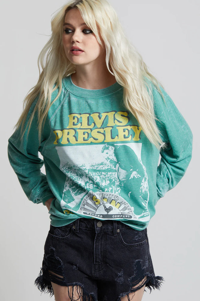 Elvis LS Burnout Sweatshirt-Dill Weed