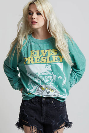 Elvis LS Burnout Sweatshirt-Dill Weed