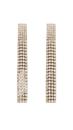Rhinestone Tassel Earrings-Clear/Gold