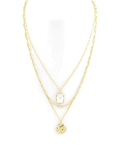 3 Layered Multi Chain Necklace-Gold