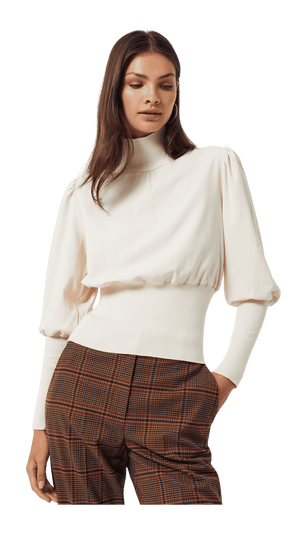 Krista High Neck Sweater-Classic Cream