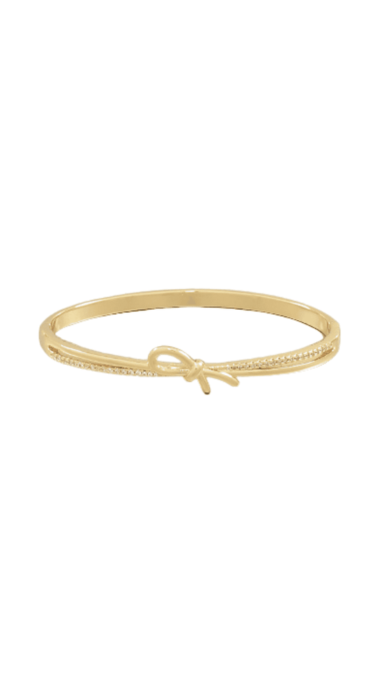 Pave & Ribbon Accent Bracelet-Gold