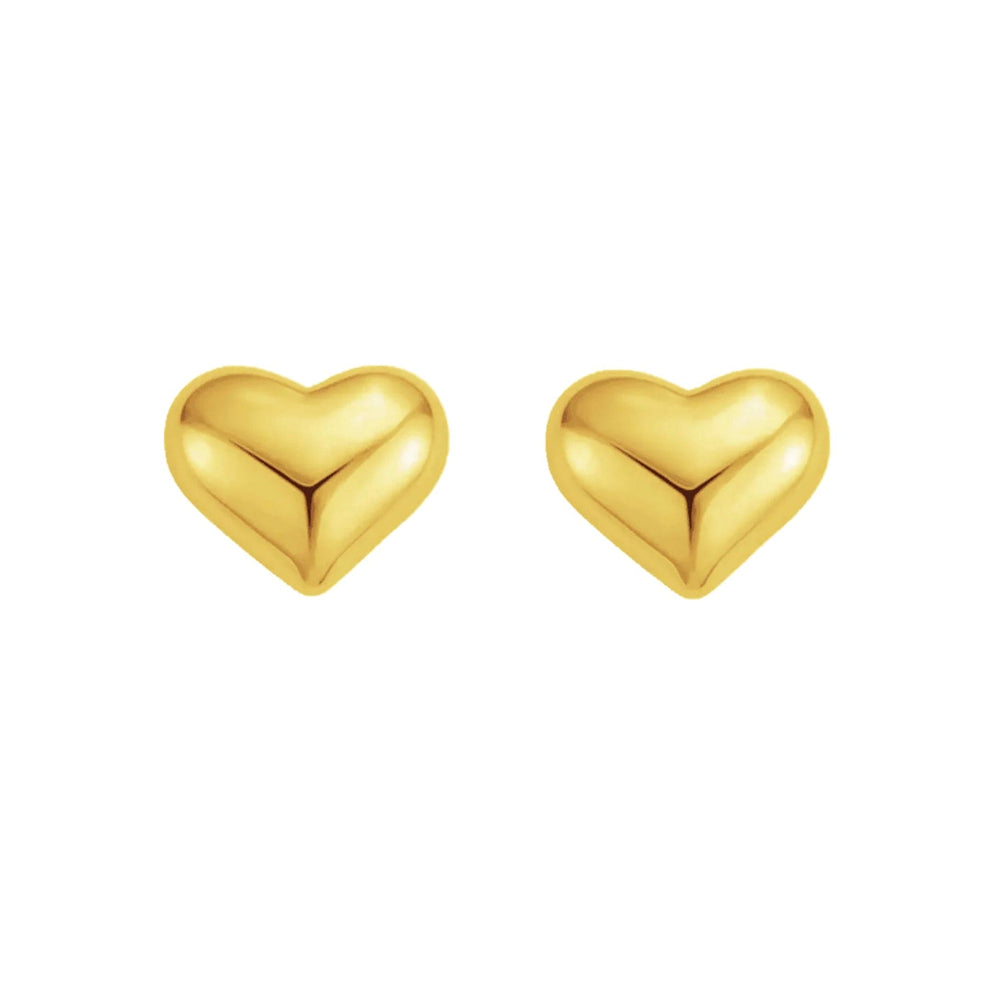 Puffy Heart Stud-Gold