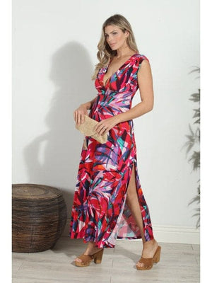 V-Neck Maxi Dress-Palmera