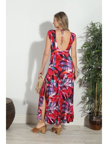 V-Neck Maxi Dress-Palmera