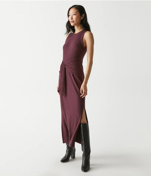 Solana Midi Dress-Plum