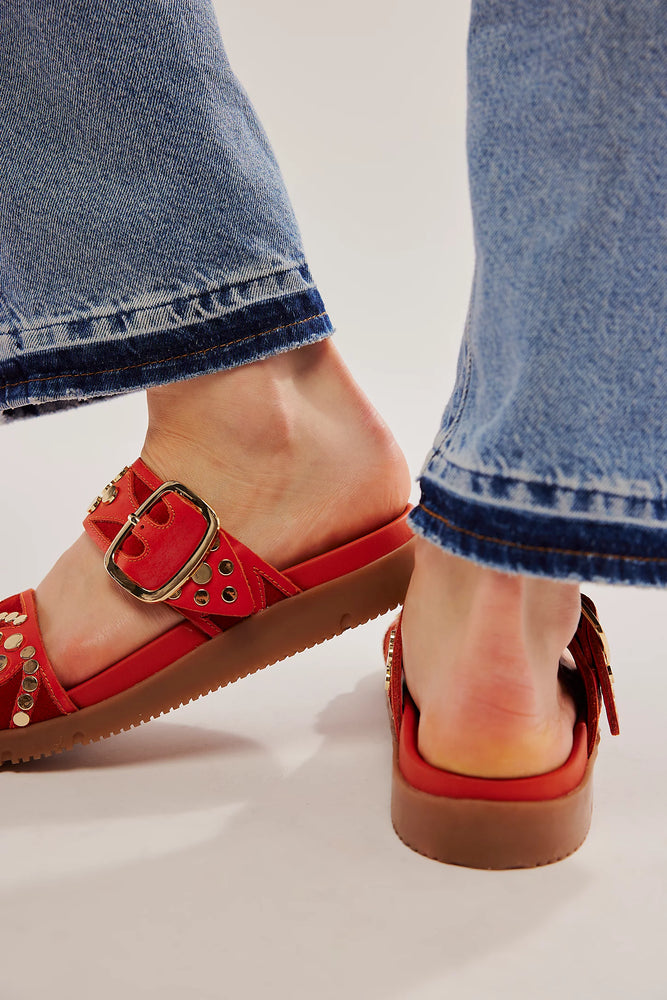 Revelry Studded Sandal-Persimmon