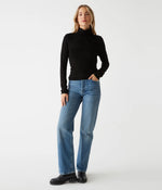 Tara Crop Turtleneck-Black