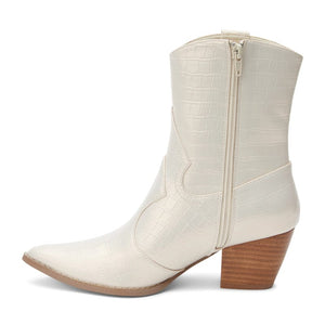 Bambi Western Boots- Pearl Croc