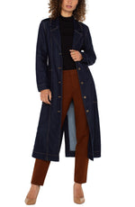 Notch Duster Jacket Denim-Indigo Wash