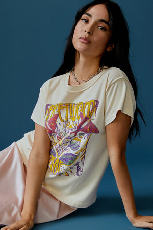 Fleetwood Mac Butterflies Reverse GF Tee - Parchment