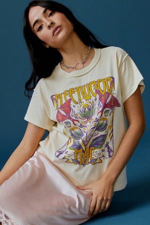 Fleetwood Mac Butterflies Reverse GF Tee - Parchment
