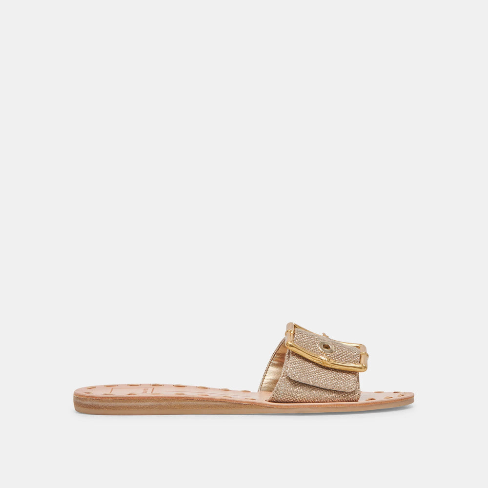 Dasa Sandals- Light Gold Rafia