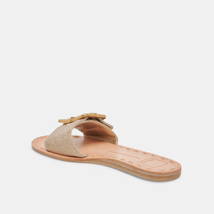 Dasa Sandals- Light Gold Rafia