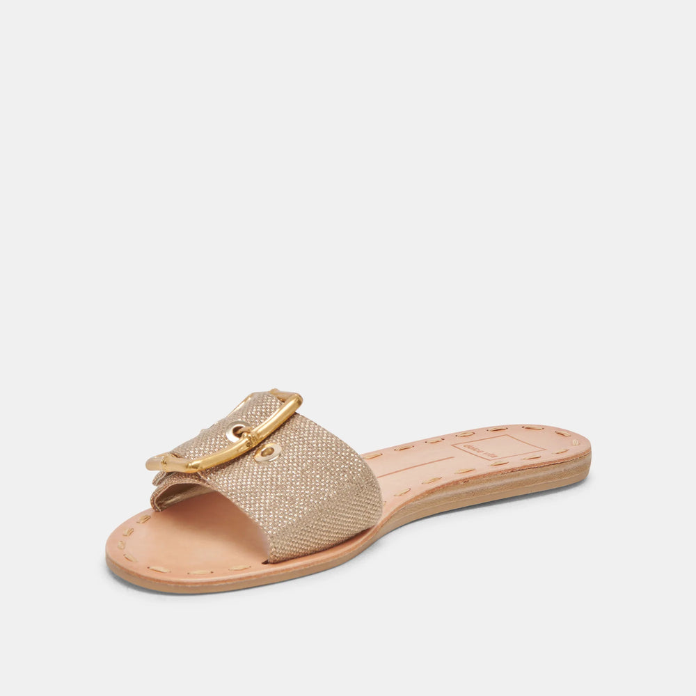 Dasa Sandals- Light Gold Rafia