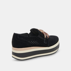 Jhenee Perforated Sneakers- Onyx Suede