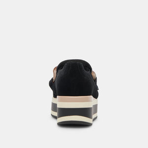 Jhenee Perforated Sneakers- Onyx Suede