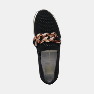 Jhenee Perforated Sneakers- Onyx Suede