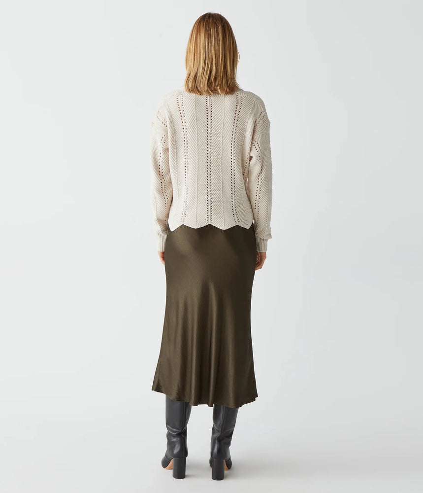 Leila Bias Cut Midi Skirt-Dolma