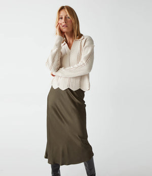 Leila Bias Cut Midi Skirt-Dolma